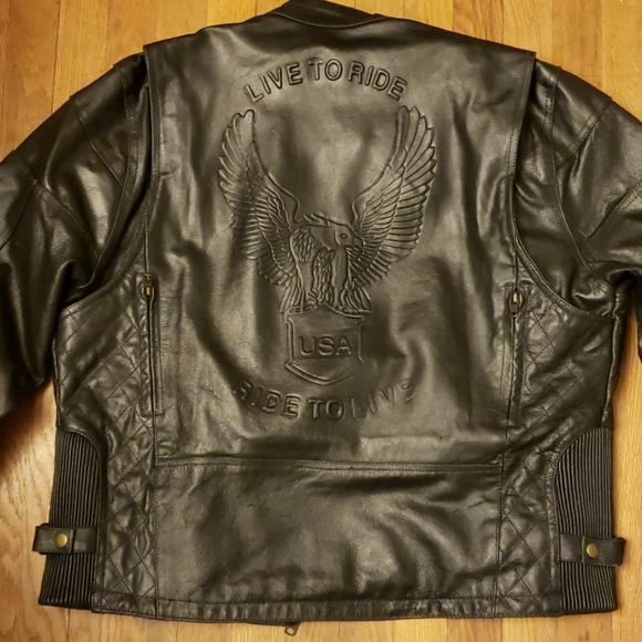 Leather Motorcycle Riding Jacket - Picture 5 of 7